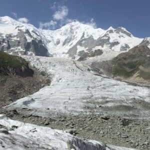 Rakaposhi glacier flowing beneath the 7,788m summit under a deep blue sky, Rakaposhi Base Camp trek northern Pakistan